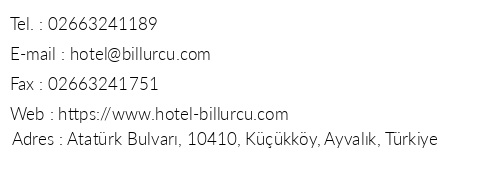 Hotel Billurcu telefon numaralar, faks, e-mail, posta adresi ve iletiim bilgileri